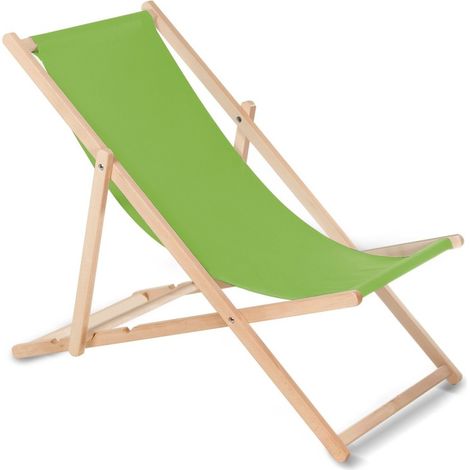Greenblue Chaise longue artisanale en bois vert pliable
