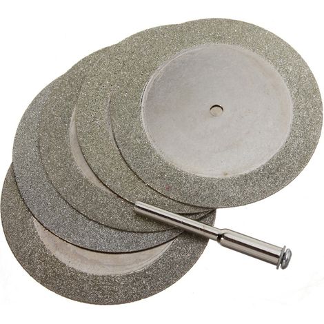 Mini disques de coupe rotatifs diamantés pour scie à verre, lames de pierres précieuses, disques de coupe de verre, tige pour outil rotatif. (1/5)