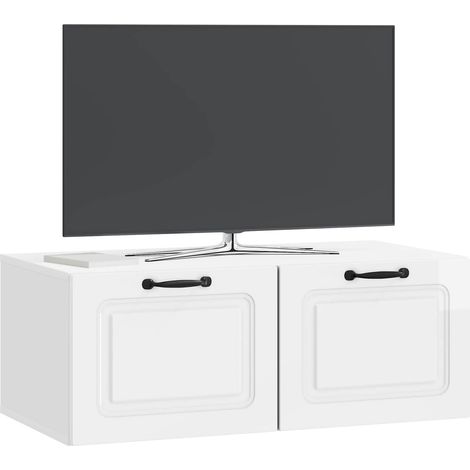 Maison Exclusive - Wandmontierter TV-Schrank Hochglanz Weiß 78,5