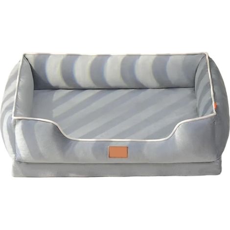 Lit Pour Animaux Domestiques Panier universel quatre saisons for chat et chien, tapis de couchage en tissu ultra doux, fond amovible, for animaux compagnie, fournitures canapé(Gray,S 45x35x18cm) (1/5)