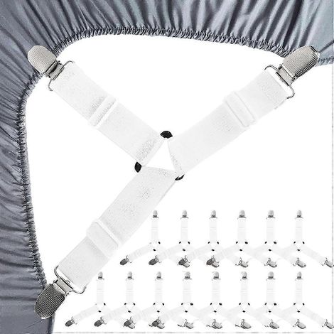 Lot de 15 sangles de drap-housse Nirvana, tendeurs de drap-housse réglables - Attaches triangulaires pour draps-housses, coussins de canapé et matelas (1/5)