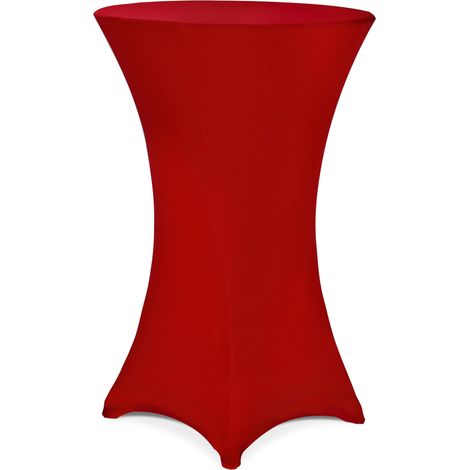 Cocktail table cover red 70cm diameter polyester blend