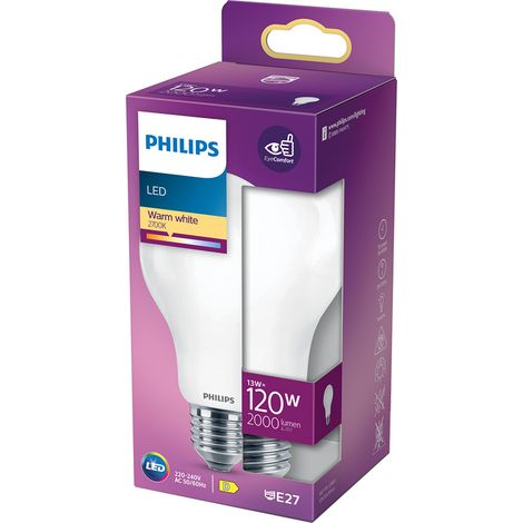 LAMPADA A LED 'GOCCIA' CALDA 2700K 13 W=120W E27 - 2000 lm- 4 pezzi - PHILIPS