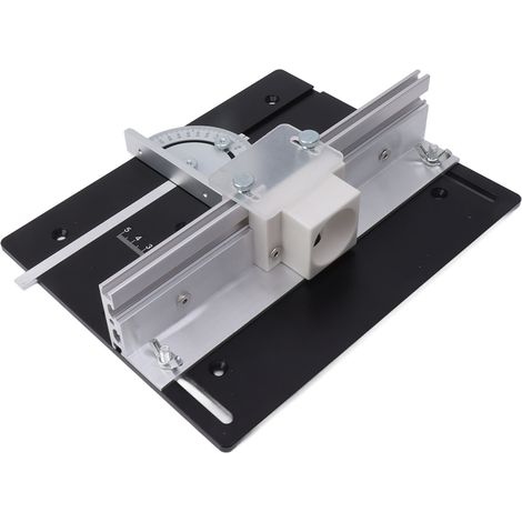 Plaque d'insertion pour table de défonceuse, en alliage d'aluminium et acier, réglable en hauteur, pour fraiseuse et affleureuse (1/5)