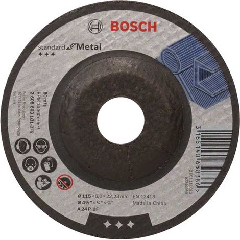 Disco di sgrossatura con centro depresso 115 mm 1 pz. Acciaio Bosch Accessories 2608603181