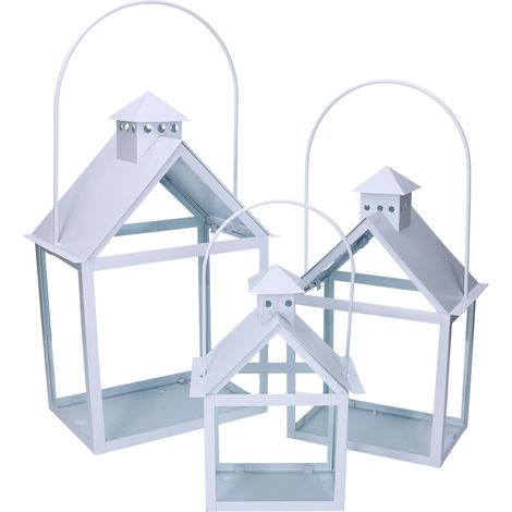 Farol metálico 1-3 blanco cm27x18,2h41-51 (1/2)
