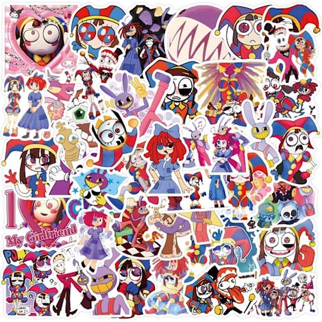 100X Le Cirque Numérique Incroyable Graffiti Livre Téléphone Guitare Hydro Flasks Autocollants (1/5)