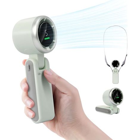 AMXCNOY Tragbarer Turboventilator, 3600 mAh, Akkubetrieben mit LED-Anzeige, 180° verstellbarer Mini-Ventilator, 5 Geschwindigkeitsstufen (1/5)