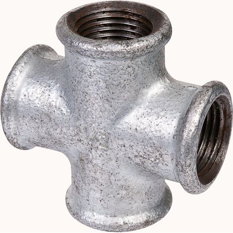 Raccord fonte noire en croix à visser - F 1/2' - N° 180