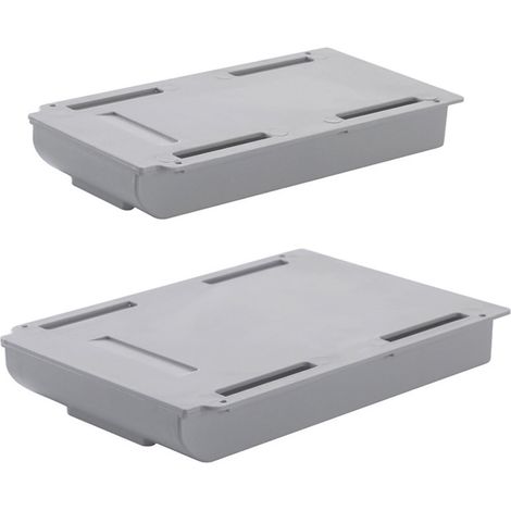 Tiroir De Rangement Sous Bureau - 80 X 15 5 X 3 2 Cm Et 80 X 11 X 3 2 Cm - En Plastique - Autoadhésif - Pour Bureau Domestique Ou Professionnel - 2 Pièces (1/5)