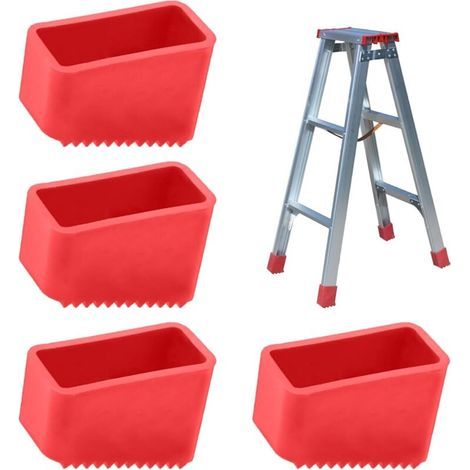 4 Pièces Couvre-Pieds D'échelle, Embout Escabeau de Remplacement Capuchons De Pieds de Rechange Universels, Protections de Patins en Caoutchouc (1/4)