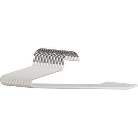 Relaxdays trouser hangers, set of 20, non-slip hangers, space-saving, HWD: 17.5 x 35 x 0.5 cm, suit hangers, white