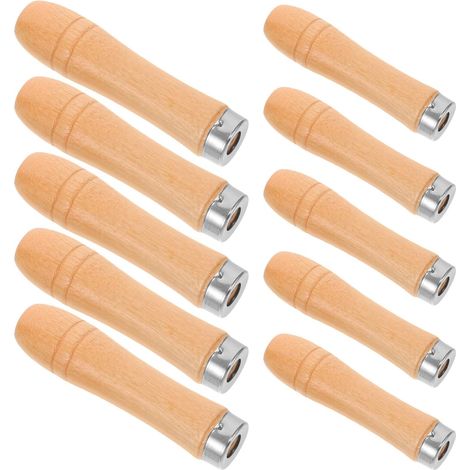 10 Pièces Poignée de Lime en Bois Virole Métallique Robuste Prise Antidérapante, Design Ergonomique, Format Léger et Portable pour Travail du Bois (1/5)