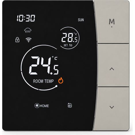 Thermostat WiFi 3A pour Chauffage à Eau et Chaudière, Contrôle par Application Tuya et Vocal, Gris (1/5)
