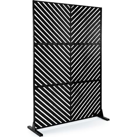 COSTWAY Paravent Exterieur Décoratif en Métal 121x183cm, Support (À Rayure) (1/5)
