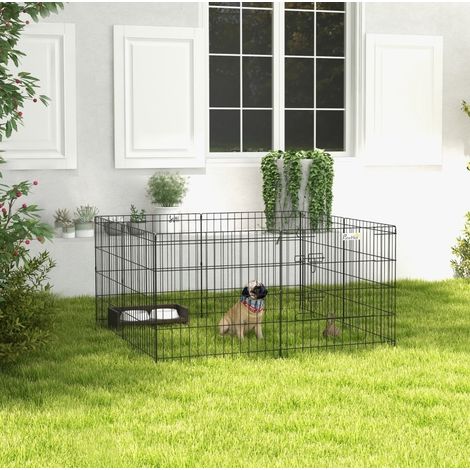 Parque para cachorros y perros pequeños con puerta, 61 cm, negro DESVIAE (1/5)