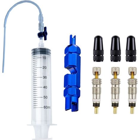 60ML Vélo Tubeless Pneu Liquide Injection Outil Ensemble Pneu Tubeless Scellant Injecteur Seringue Tuyau En Caoutchouc Kit pour Outil De Réparation De Vélo (1/4)