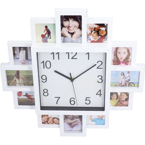 Weißer Wanduhr-Bilderrahmen mit kreativer elektronischer Anzeige zur Wohnzimmerdekoration, CE-zertifiziert, batterielos (XL-Größe) (1/5)