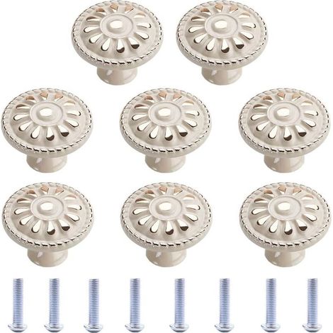 Pomello per mobili, 8 pezzi, maniglia rotonda per cassetto, pomelli per armadi, pomello per cassetto, maniglia per mobili, cassettiera da cucina, pomelli per porte, pomello per mobili vintage bianco -