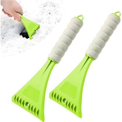 2er Set Autoscheiben Schneeschaufel mit Schaumstoffgriff, Eiskratzer für Windschutzscheibe (1/5)