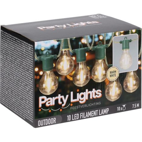 Guirnalda de luces LED en una cuerda de yute (1/5)
