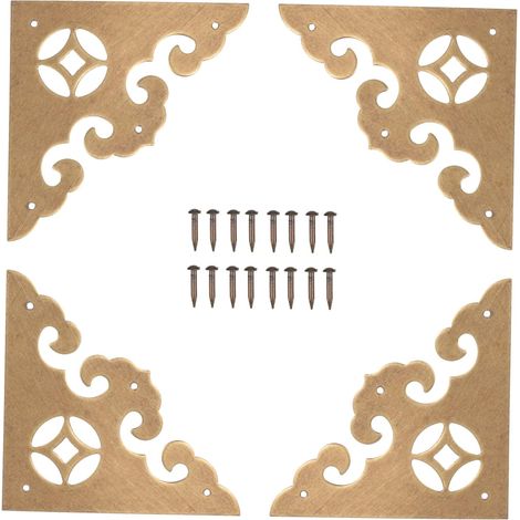 4 protège-coins décoratifs, 5 cm, laiton, pour quincaillerie (1/5)