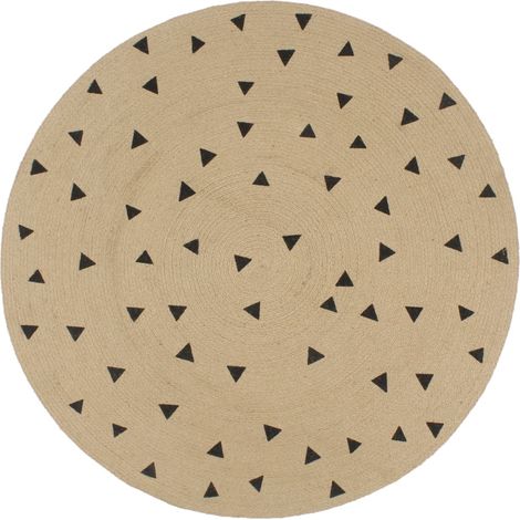 Tappeto in juta fatto a mano con stampa triangolare 120 cm DEC023485