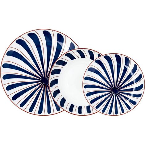 BIDASOA vajilla porcelana oceanika 18 piezas , Vajilla Porcelana Oceanika 18 Piezas. -Para 6 personas. -Marca Bidasoa. -Tipo De Material: Cerámica azul decoradaDiseñado en Espa