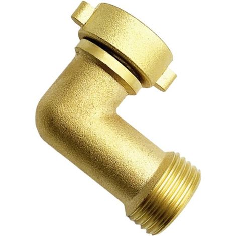 Adaptador de manguera de latón en codo de 90°, accesorios de cobre para riego de jardín, accesorio de reparación rápida. (1/4)
