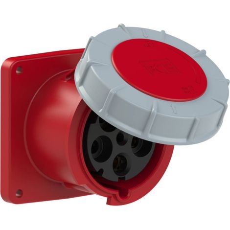 Prise de panneau 125 A 5P 400 V / 120 x 120 mm / rouge IP67 Power Twist 345-6 (1/3)