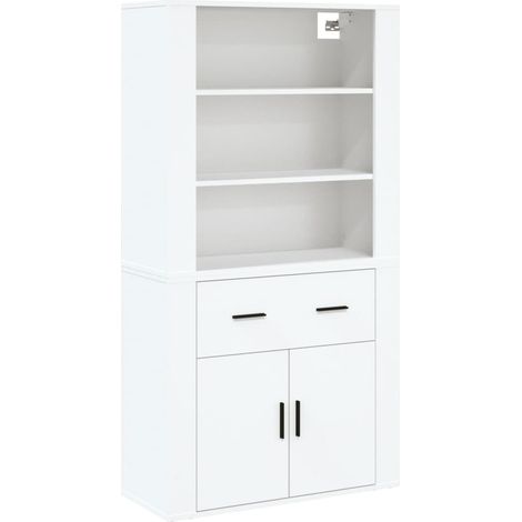 Credenza buffet cassettiera mobile contenitore organizer cucina soggiorno soggiorno legno multistrato bianco 020032780