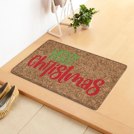 Tapis De Porte De Noël - Tapis D'Entrée Extérieur Et Intérieur - Polyester - 120 X 40 Cm - Pour Porte D'Entrée Cuisine Salle De Bain Couloir (1/3)