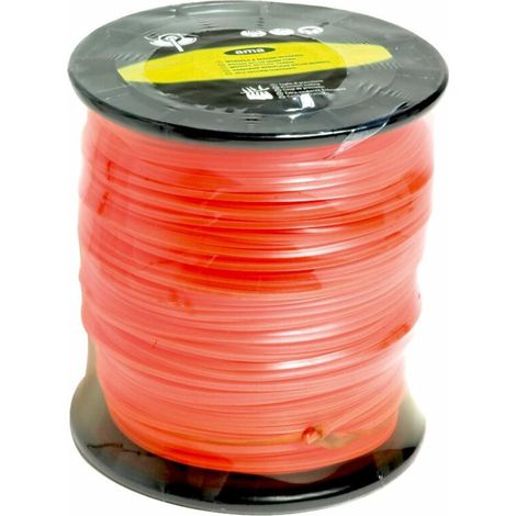 Fil de débroussailleuse - Fil nylon de coupe - monofil section carré ø 3.3mm x 110 mètres - Bobine