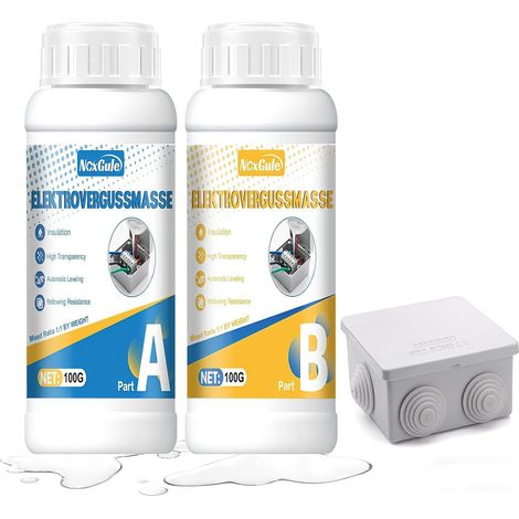 200g Gel Isolant Electrique,Gel Etancheite Electrique, Transparent  Étanche et Isolant Convient au Collage Composants Électroniques, Cartes Circuits Imprimés, Boîtes de Jonction, Gel Étanchéité (1/5)