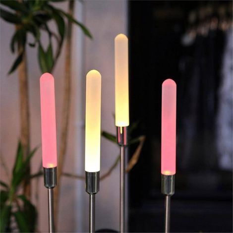 Lampe Solaire Jonc - LED Couleurs Changeantes - Étanche IP65 - Pour Jardin Terrasse Allée Extérieur - 2 Pièces (1/5)