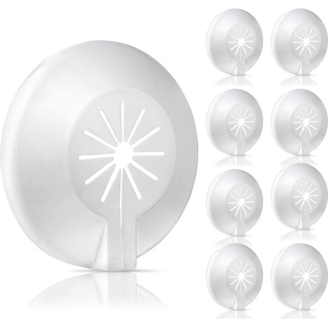 Beijiyi – Lot de 8 rosaces pour radiateur – Rosace à clapet en plastique blanc – Diamètre 60 mm pour tuyaux de 8 à 22 mm – Montage ultrarapide
