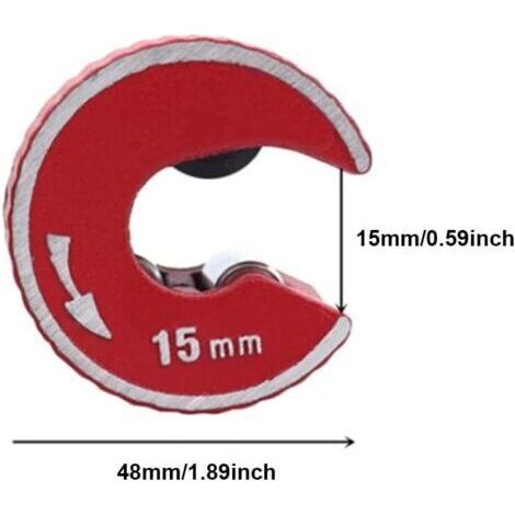 Mini coupe-tube rond en alliage de zinc, outil de coupe pour tuyaux de plomberie, en aluminium, cuivre et PVC, rouge, 15 mm + 22 mm