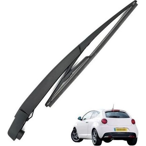 Bras Essuie Glace Arrière et Balai Essuie Glace, Arrière de Bras d'Essuie-Glace en Caoutchouc Naturel Toutes Saisons Kit Compatible avec Alfa Romeo Mito 2008-2018 (1/5)