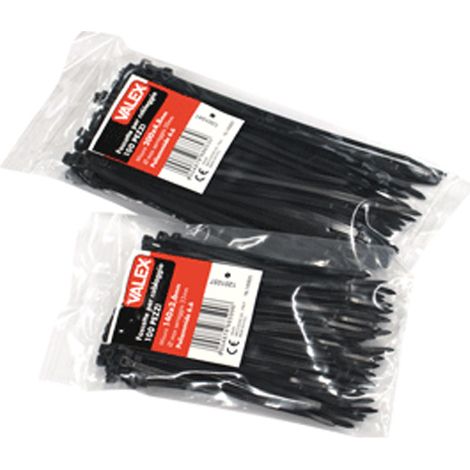 Fascetta per cablaggio nera VALEX 1201034 - 100 pz - 100 x 2,5 mm - poliammide 6.6