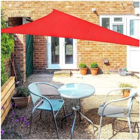 Voile d'ombrage Voile de Soleil Imperméable Une Protection des Rayons UV à 95% pour Extérieur Terrasse Jardin Camping Fête Piscine avec Cordes (2x2x2m, Rouge) (1/3)