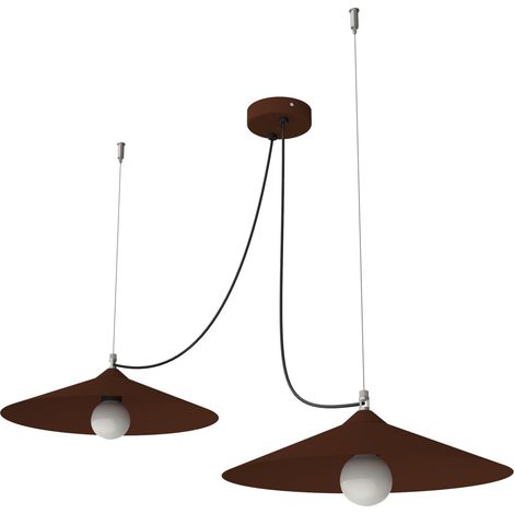 LUMICOM  COLOMBO Sospensione, 2XE27, max 42W, metallo, marrone corten, D.40cm (1/2)