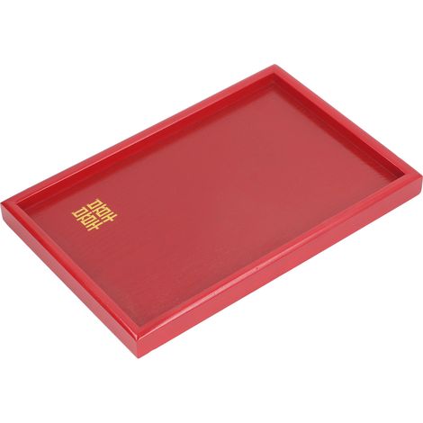 Plateau de service en bois rouge carré pour salon table basse cuisine plan de travail - Plat décoratif pour fruits snacks (1/5)