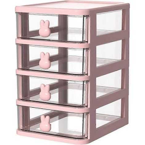 Tiroir de rangement grande capacité pour maquillage - Boîte de rangement en plastique pour maquillage et fournitures de bureau, porte-rouge à lèvres inclus (5 niveaux) (1/5)