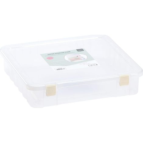 Boîte de Rangement pour Papier Scrapbook Plastique 38 x 37 x 9 cm pour Album Photo de Classe, Accessoires Diamond Painting et Scrapbooking (1/4)