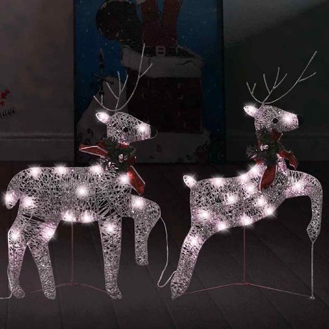 Renos de Navidad 2 unidades 40 LED dorado vidaXL (1/5)