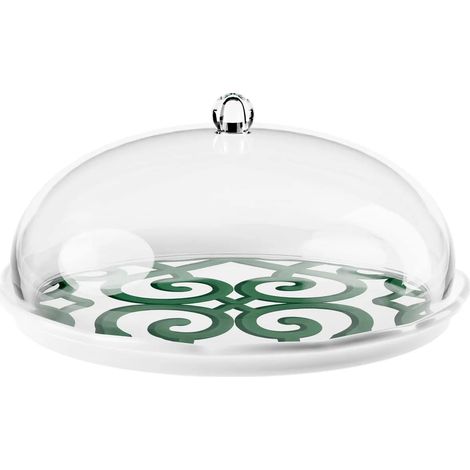 GUZZINI Set Tortiera Natalizia Harmonia Melamina D 30,4 Cm H 15 Cm Table Decor Bianco Verde (1/5)
