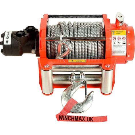 Hydraulik Winde 6804kg WINCHMAX Original Orange Winde. 25m x 12 mm Stahl Seil (1/5)