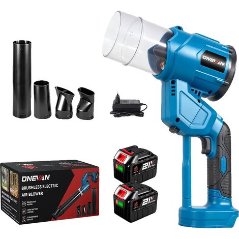 Souffleur Turbo Électrique, Moteur Sans Balais, Sans Fil et Polyvalent, 2 Grand Ensemble de Batteries (1/2)