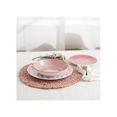 VAJILLA PORCELANA AQUILEA ROSA - 12 PZ (1/2)