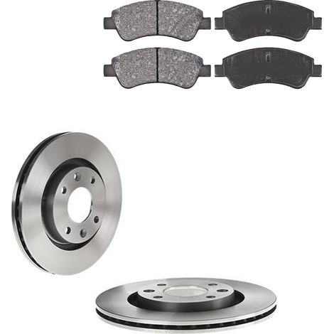 KIT FRENI ANTERIORI compatibile con PEUGEOT 2008 (CU) - DISCHI + PASTIGLIE OEM: P 61 066 , P 61 103 / 17336 , 17338 /SOSTITUZIONE DIRETTA/BASSA POLVERE/SILENZIOSO (1/5)